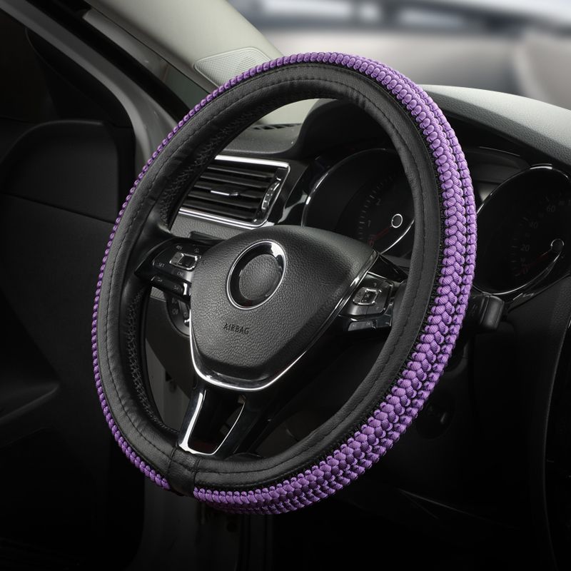 (hand woven) ice silk automobile steering wheel cover summer four seasons general anti slip wear resistant sweat absorbing handle cover