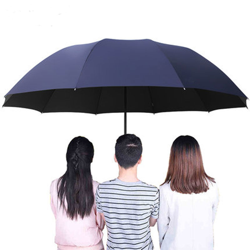 商务手动款雨伞折叠男女简约超大号双人三折学生加固防风晴雨两用