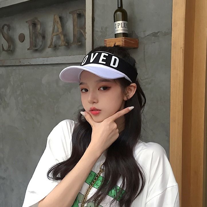 Net red with the same paragraph ins empty top hat summer street Korean version of the trendy cap sports sunscreen sunshade baseball hat