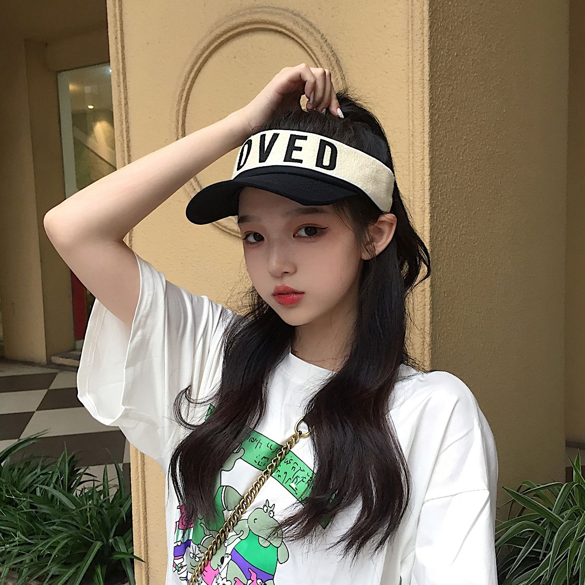 Net red with the same paragraph ins empty top hat summer street Korean version of the trendy cap sports sunscreen sunshade baseball hat