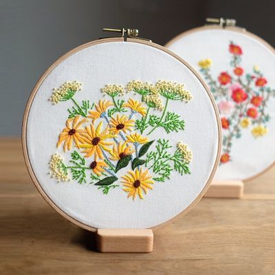 刺繡diy材料包歐式手工花卉初學布藝親子成人創意製作立體繡禮物