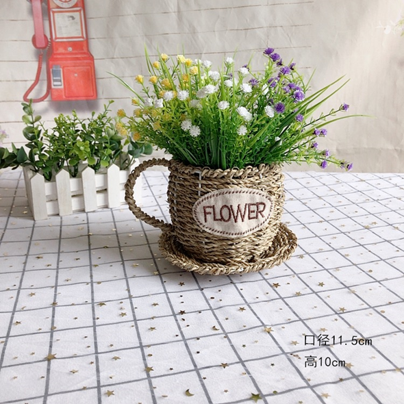 新品草编花瓶田园风光纯手工编织