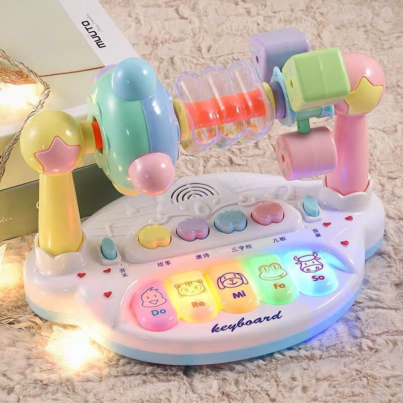 Baby early education educational toys turntable ring bell 0 to 3-6-8 months baby music 1 year old boy and girl gift 2