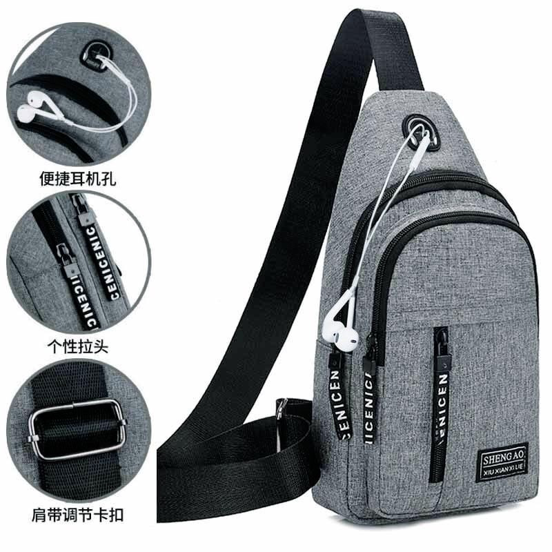 Chest bag men's Backpack NEW nylon canvas chest bag leisure sports tourism chest bag Single Shoulder Messenger Bag riding