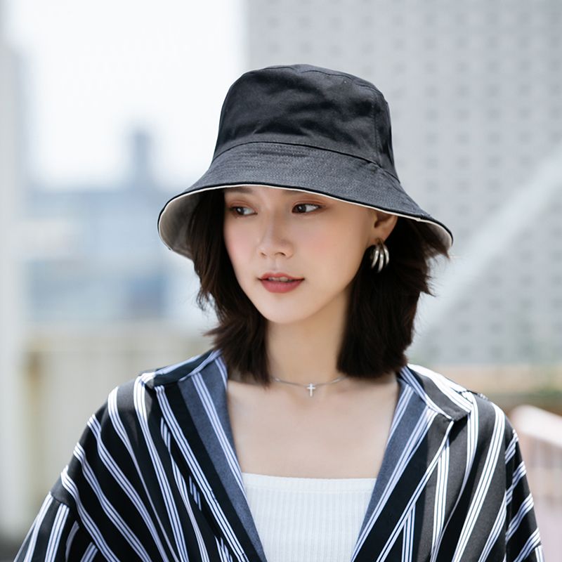 Double-sided fisherman hat women's summer Korean version all-match Japanese sunscreen sunshade hat women's anti-ultraviolet sun hat round face