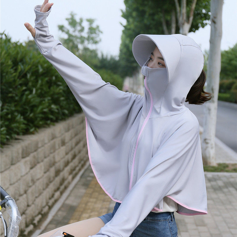 防晒衣女2020新款网红冰丝夏防紫外线短款骑车防晒衫