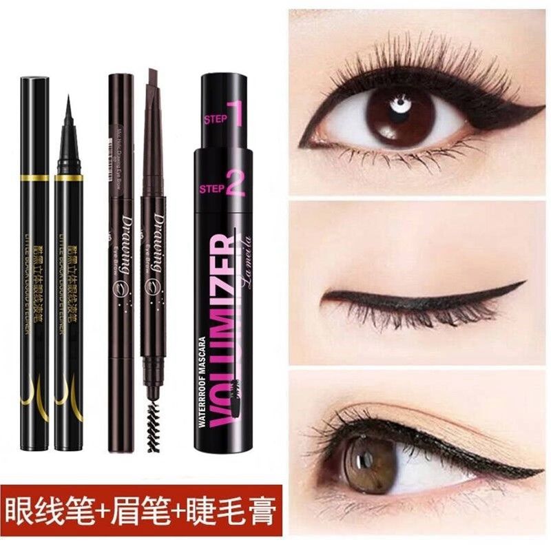 Eyelash paste, eyebrow pencil, Eyeliner Pen, waterproof, sweat proof, not dyed, not easy to remove makeup.