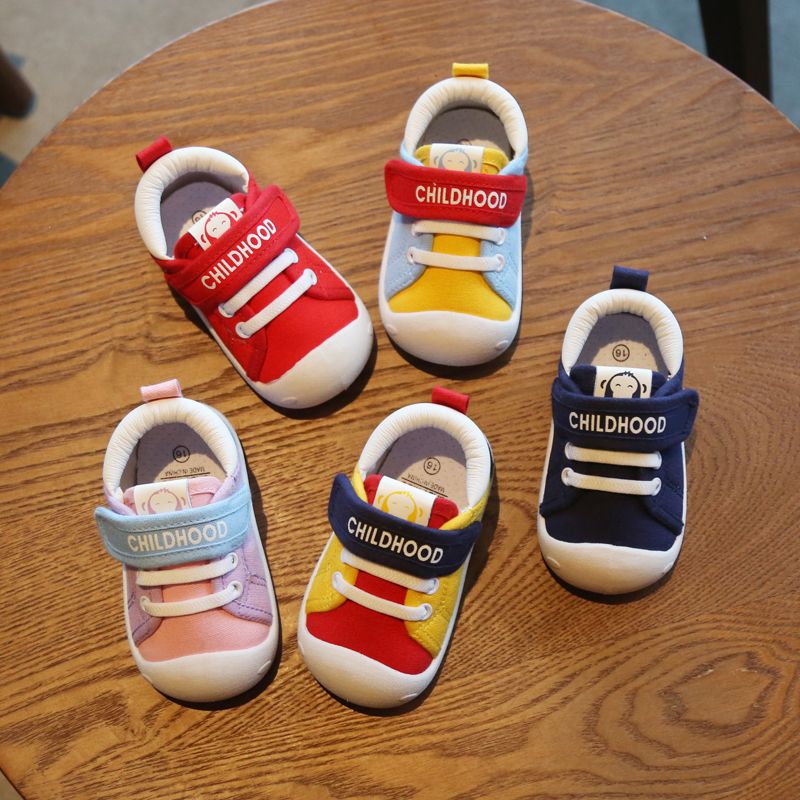 学步鞋春秋季女宝宝鞋子婴儿软底男童1-2一3岁魔术贴小童布鞋室内