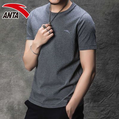 安踏短袖t恤男生2020男装新款白色夏季半袖透气舒适休闲运动上衣