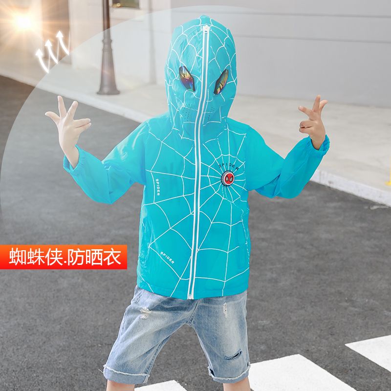 Spider man 2020 new light weight children's summer clothes air conditioning clothes quick drying cardigan baby coat boys sun proof clothes