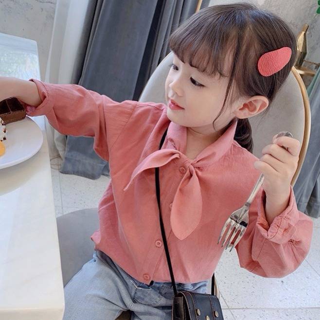 Children's wear girl's shirt long sleeve spring and autumn 2020 new children's foreign style baby shirt shirt girl's top fashion