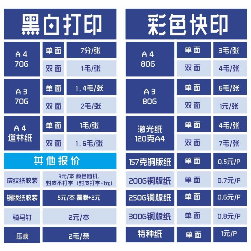 網上打印pdf黑白打印學習資料單雙面複印a4膠裝彩色印刷店a3裝訂