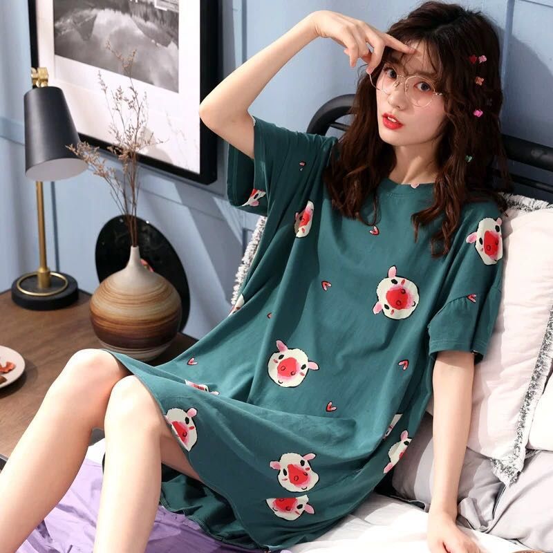 Pajamas women summer Korean pajamas women summer nightdress short sleeve women summer home wear set students lovely large
