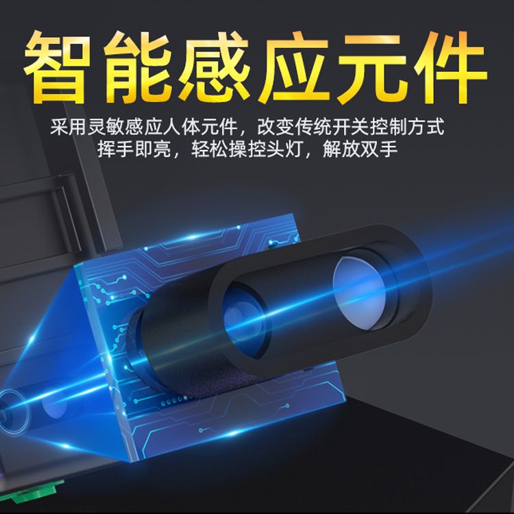 LED头灯强光超亮头戴式手电筒户外远射充电感应夜钓鱼小氙气矿灯