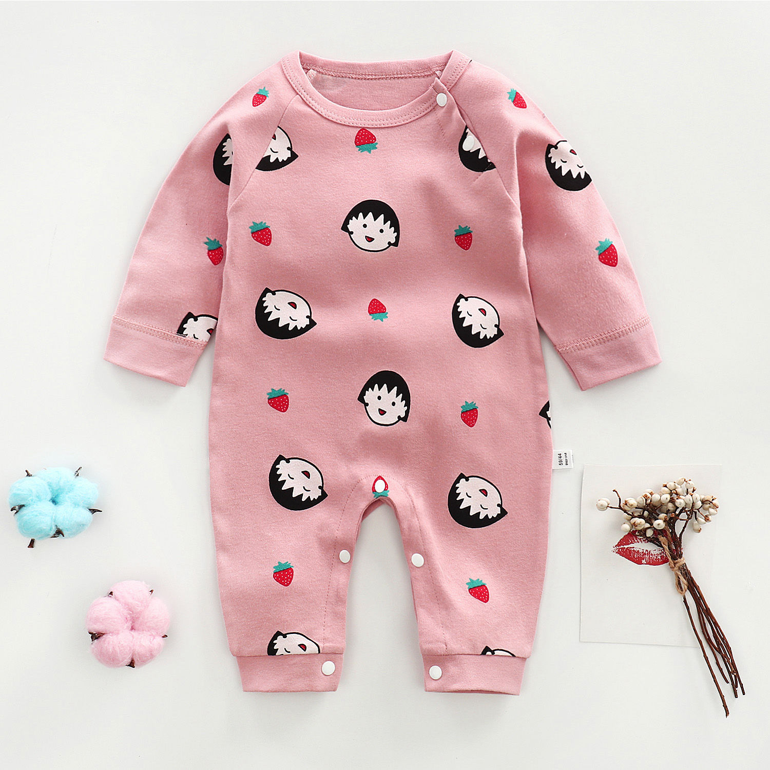 Spring and autumn baby Jumpsuit pure cotton creeper newborn Romper 0-3 year old boys and girls children's pajamas