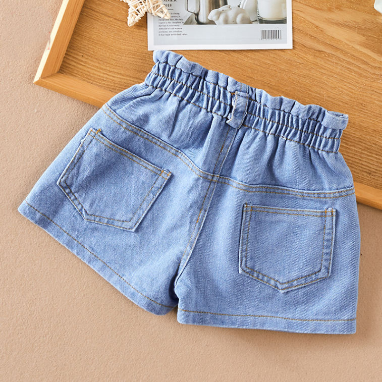 Girls shorts summer  new style children's style high waist denim shorts outer wear girls versatile hot pants