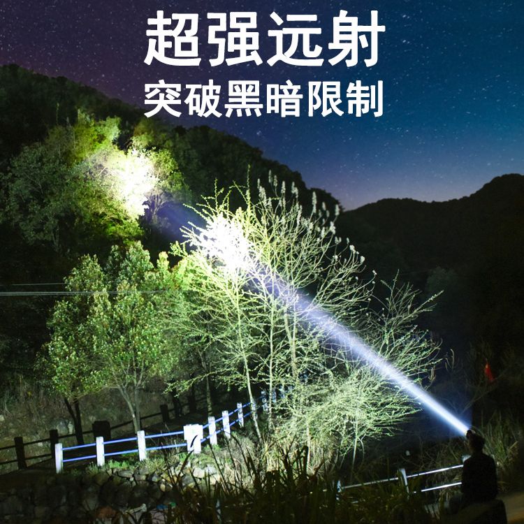 LED头灯强光超亮头戴式手电筒户外远射充电感应夜钓鱼小氙气矿灯
