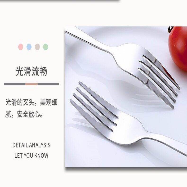 不锈钢筷子勺子套装便携餐具三件套叉子学生上班族单人收纳盒