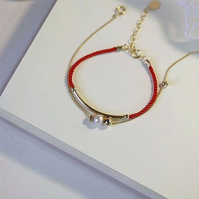 57461/【一生一石】爆款本命年红绳珍珠手链女转运珠简约百搭送闺蜜礼物