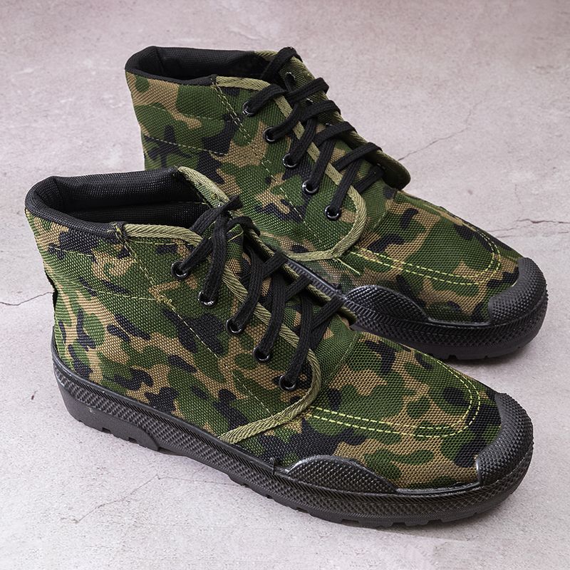 正品新款高帮迷彩作训鞋解放鞋工作鞋男工地鞋保安鞋劳保鞋军训鞋