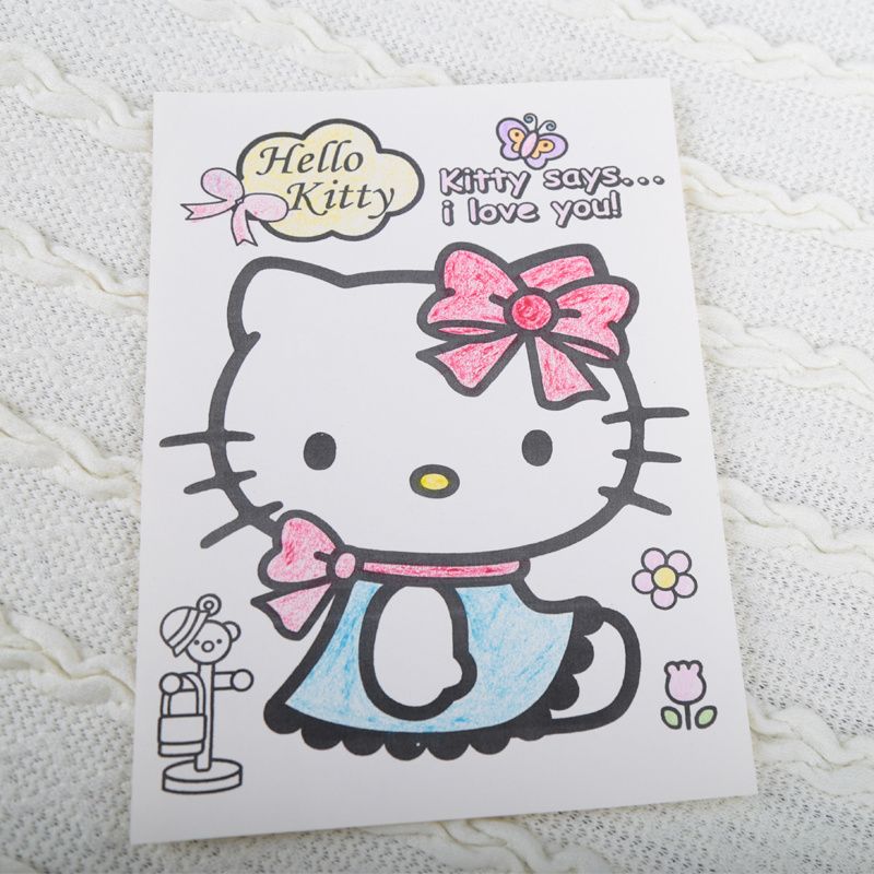 凯蒂猫hellokitty简笔画涂色本填色本学画本儿童绘画涂鸦本图画本