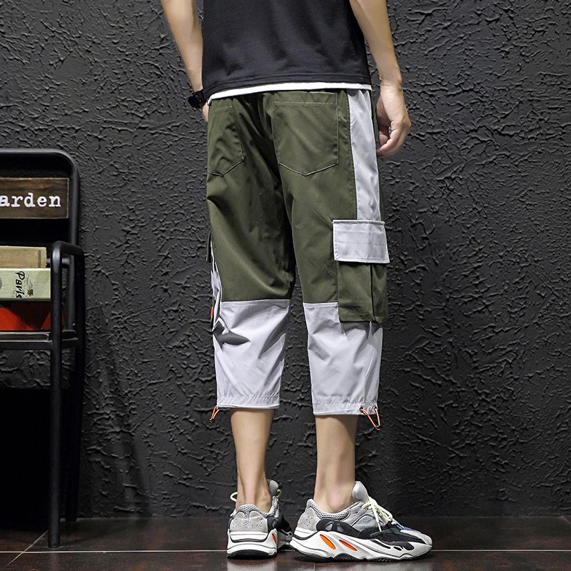 Summer pants men's Korean fashion students' loose overalls five point casual pants sports Pants Capris SHORTS MEN