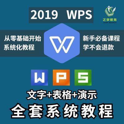 wps教程2019 零基础入门全套视频电脑表格文字办公软件电子版教学