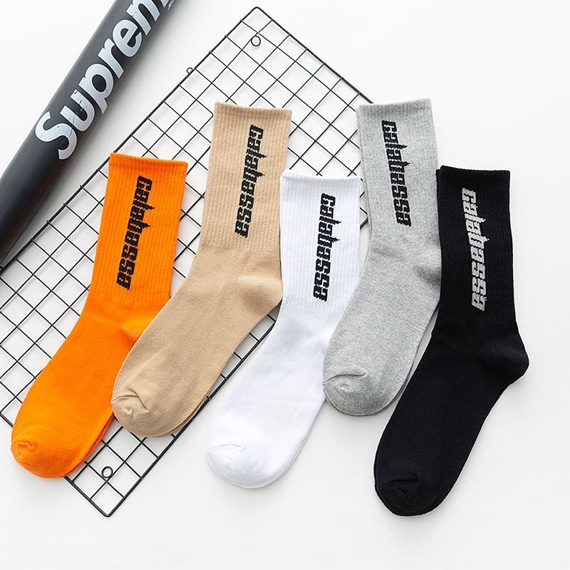 Men's and women's high Gang stockings Korean alphabet sports tube cotton socks student couple street basketball socks trend