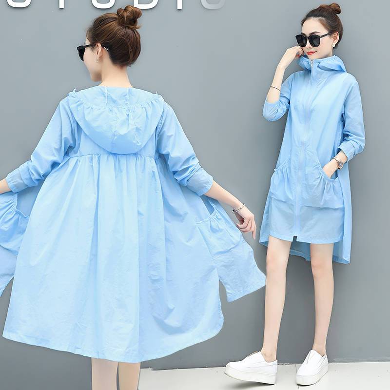 180 pounds can wear 2020 new summer sun protection clothing for women, medium and long coat, Korean style loose student UV protection