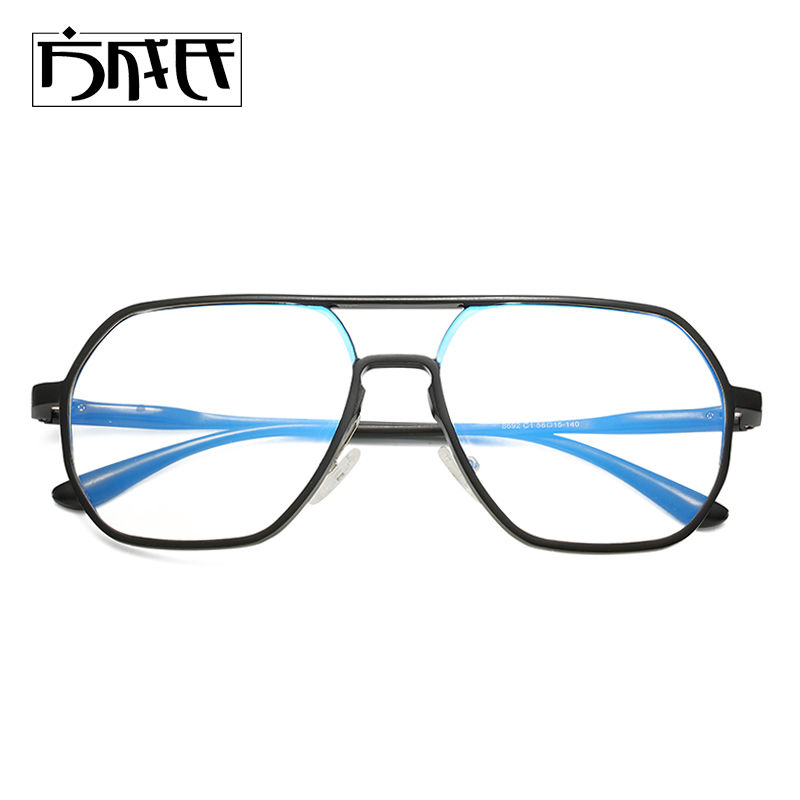 Men's color change myopia glasses anti radiation anti blue light eyes men's fashion large frame flat light goggles women's computer face