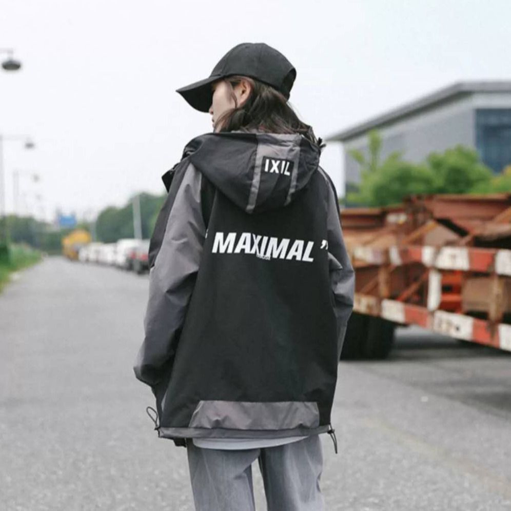 Ins work clothes hip hop jacket female students Korean version loose BF spring and autumn new Harajuku lovers' jacket