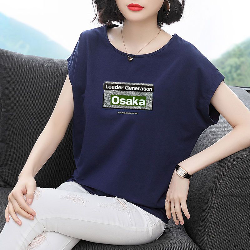 純棉新款優惠裝親膚棉面料夏秋季女士休閒寬鬆時尚連袖百搭t恤