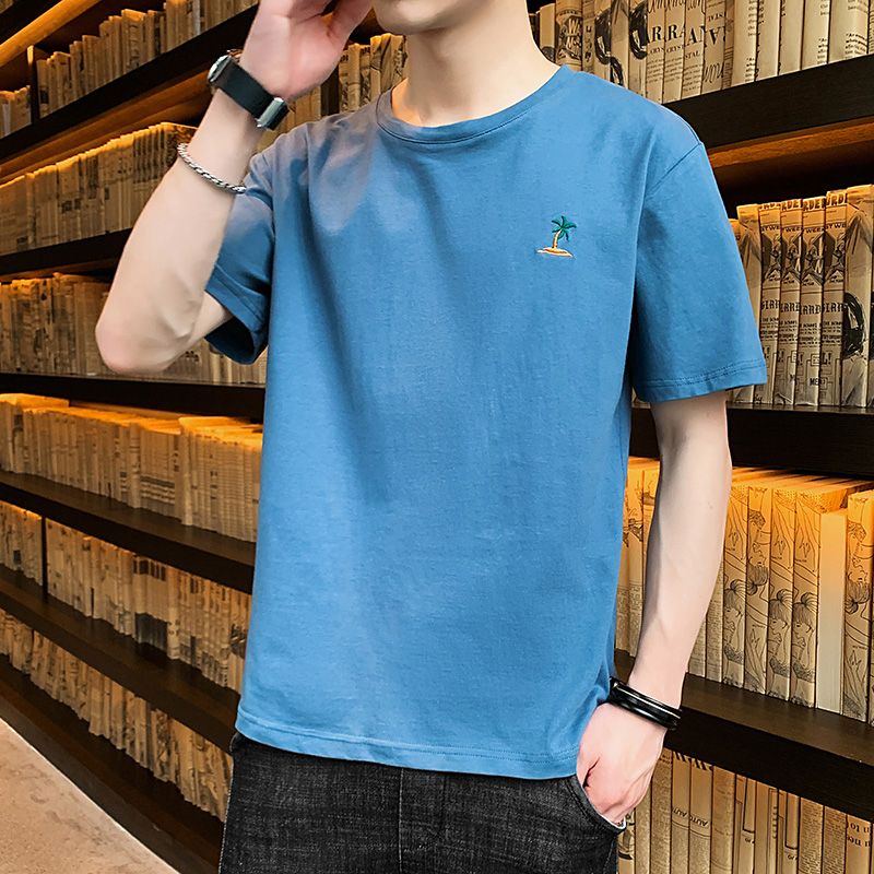 新款夏季男士短袖T恤宽松青少年初中学生韩版潮流半袖ins体恤
