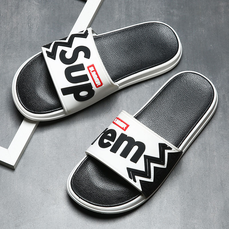 Summer slippers men fashion trendy outdoor wear household bathroom antiskid bathing beach sandals men summer