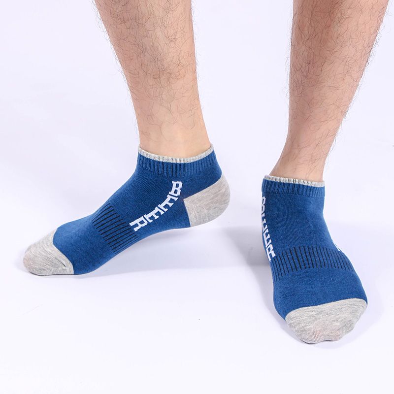 因尼露男船袜5双装男士袜子隐形袜低帮运动潮袜棉吸汗透气民族风