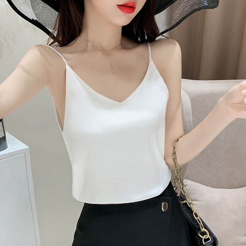 Camisole women's 2023 women's new loose tops Korean version of the V-neck bottoming shirt women's summer clothes to wear outside the tide