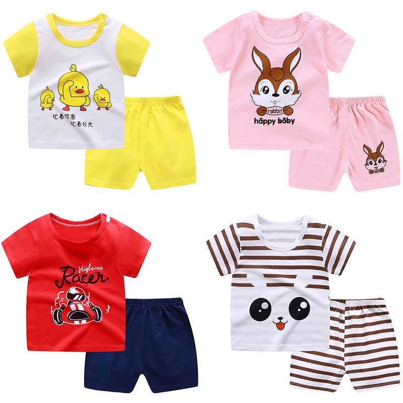 Summer baby cotton suit boys' Shorts Girls' T-shirt children's short sleeve shorts infant cotton suit