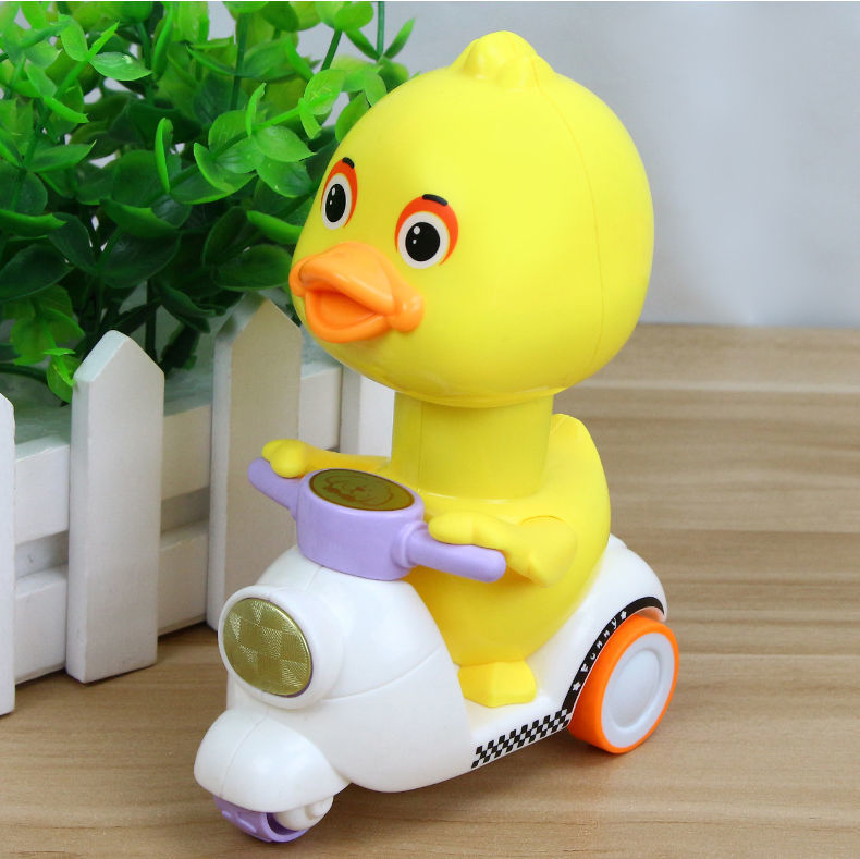无需电池按压回力黄鸭儿童玩具车男孩1-2-3岁宝宝小孩惯性小汽车