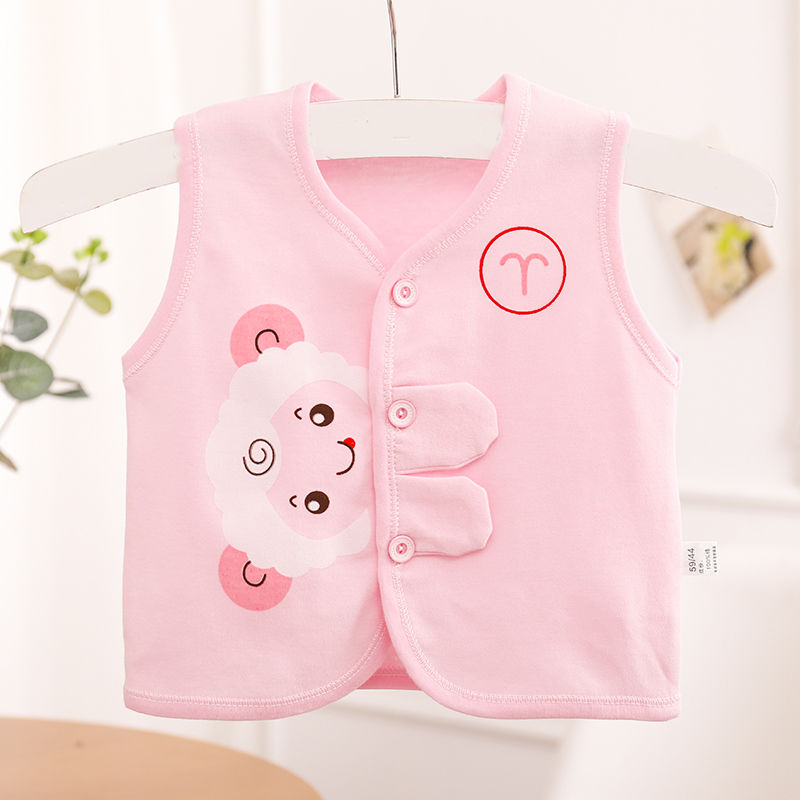 Baby cotton vest summer style boys' and girls' warm newborn Camisole thin vest 0-3-6-12 months