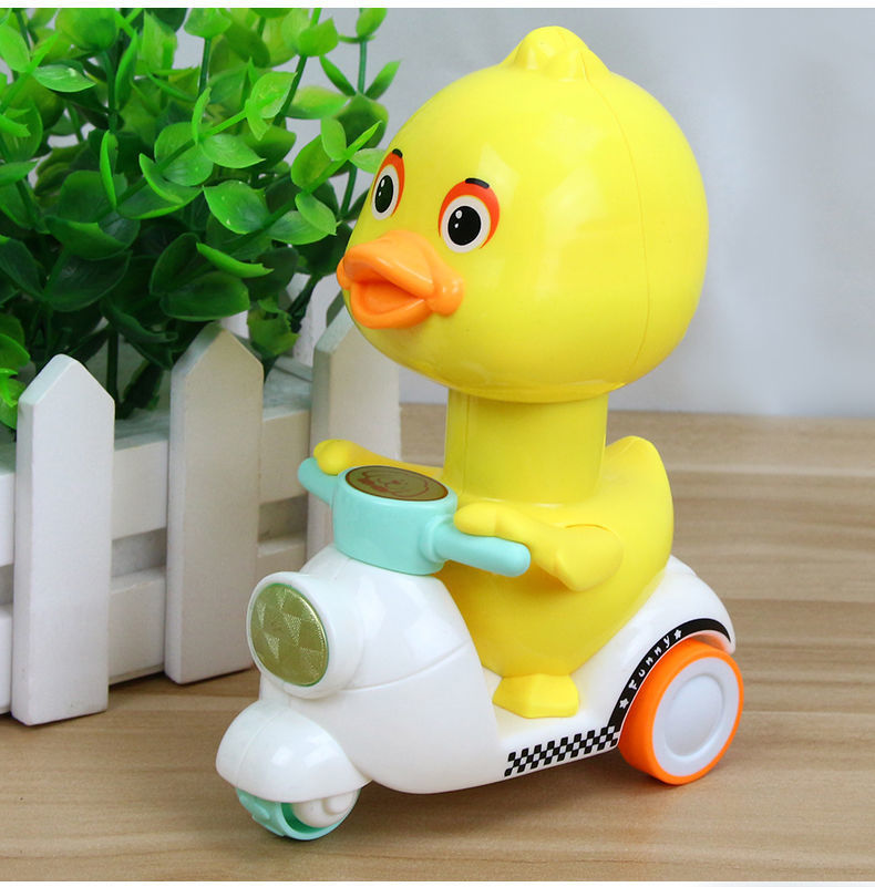无需电池按压回力黄鸭儿童玩具车男孩1-2-3岁宝宝小孩惯性小汽车