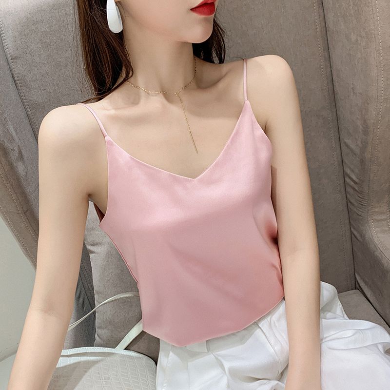 Camisole women's 2023 women's new loose tops Korean version of the V-neck bottoming shirt women's summer clothes to wear outside the tide