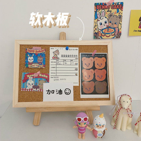 Desk reconstruction Korean Mini cork board message board photo wall student Desktop Photo Card decoration board