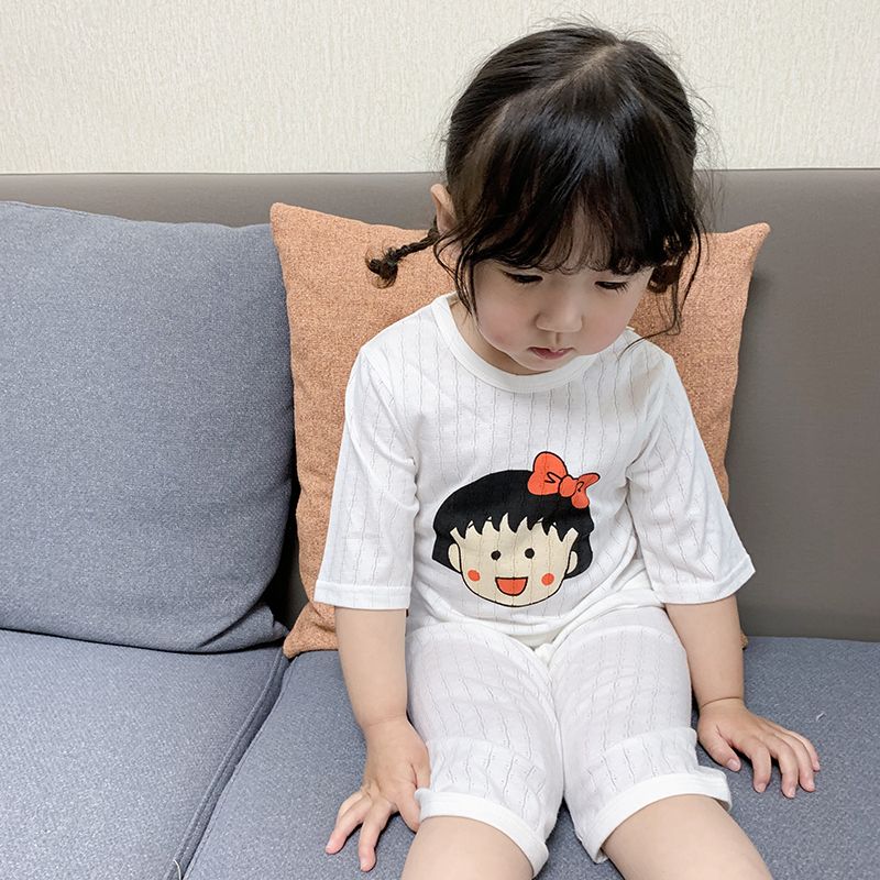 Baby's air conditioning suit new boys' and girls' summer clothes children's handsome fashionable clothes children's home clothes pajamas