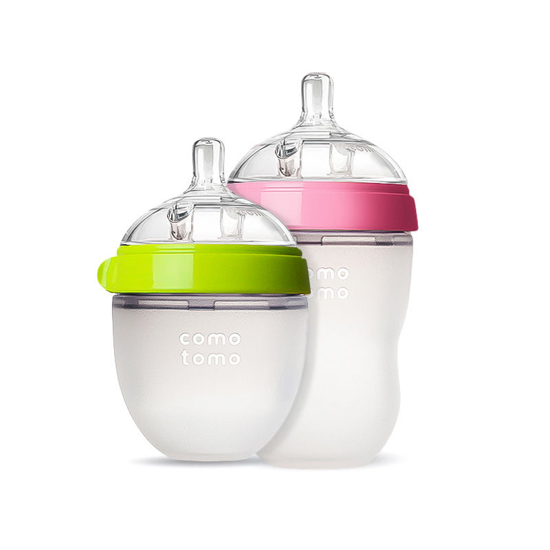 官方Como tomo可么多么绿粉色硅胶奶瓶250ml乳感韩国原装进口正品