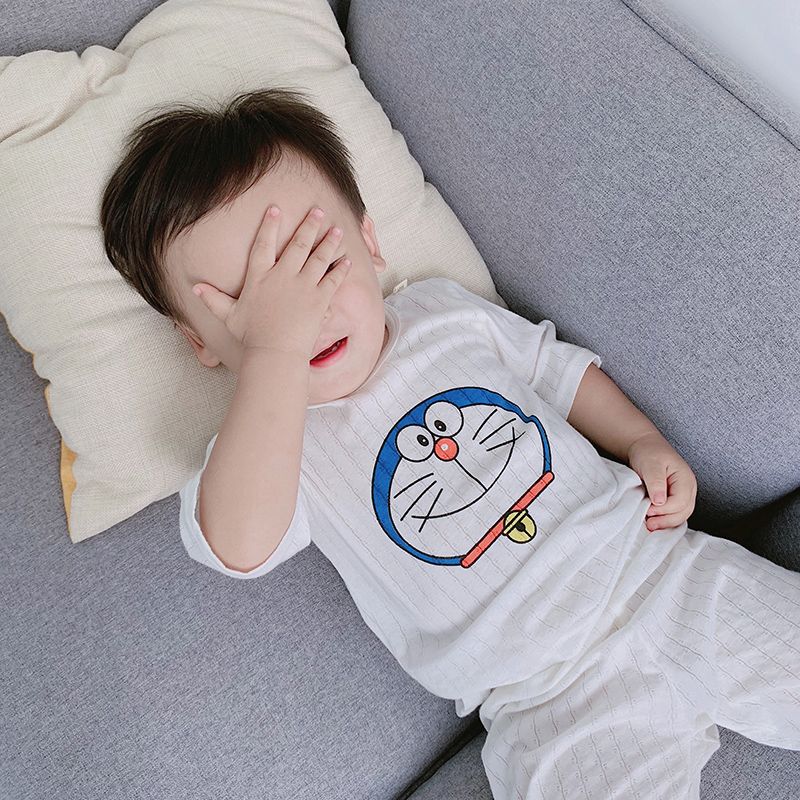 Baby's air conditioning suit new boys' and girls' summer clothes children's handsome fashionable clothes children's home clothes pajamas