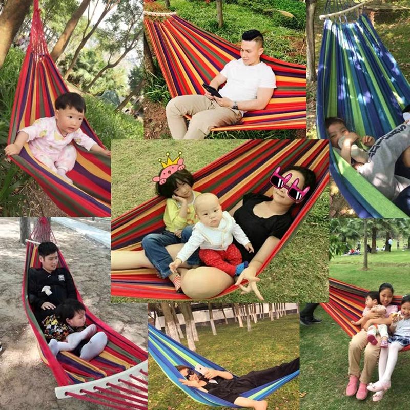 Hammock outdoor single double adult student dormitory indoor outdoor thickened canvas anti rollover swing hanging chair cradle