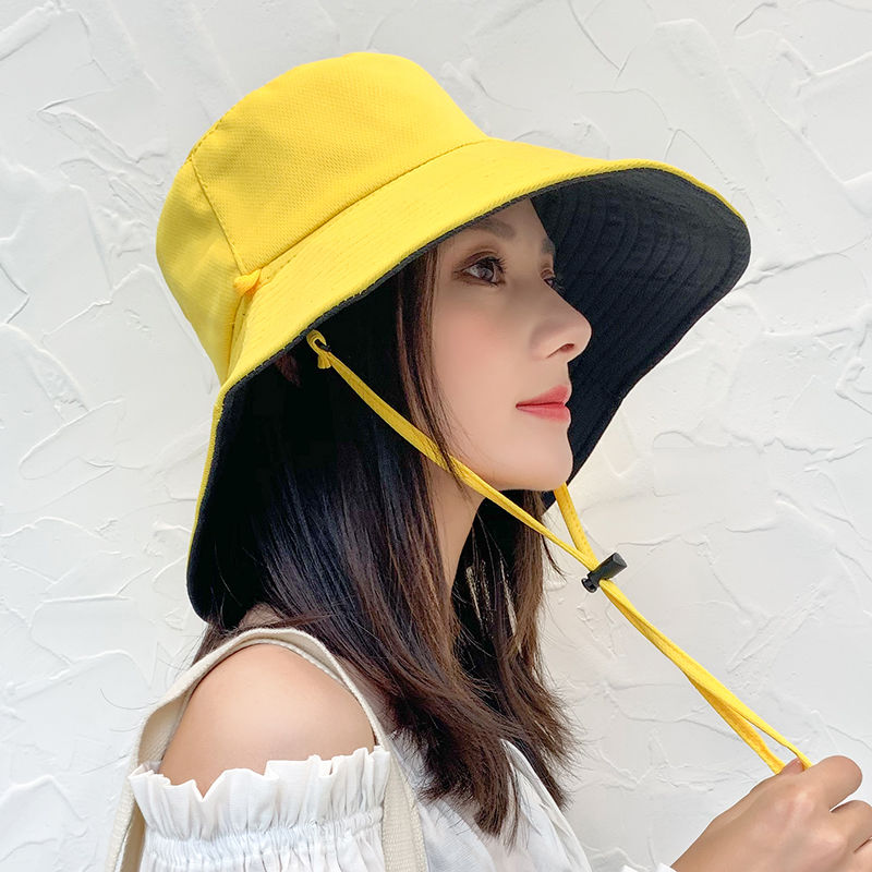 Fisherman hat female Korean version trendy Japanese net red version double-sided hat UV protection big brim hat sun hat sun visor