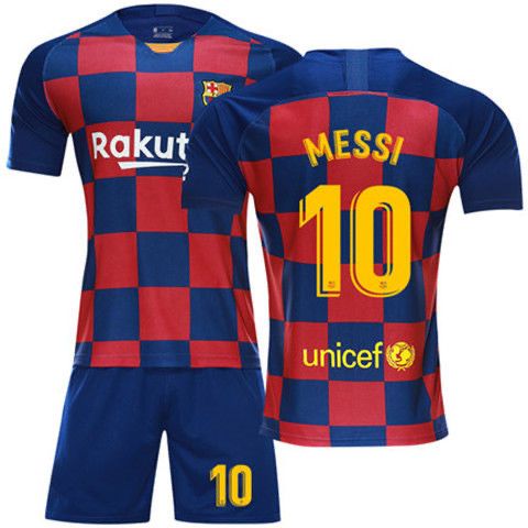巴塞球衣19-20成人儿童主场10号梅西巴萨罗那足球服套装队服定制