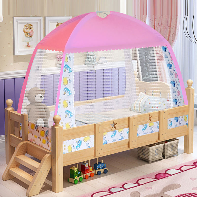 Baby bed yurt mosquito net cover bottom anti fall kindergarten baby baby BB princess with bracket folding