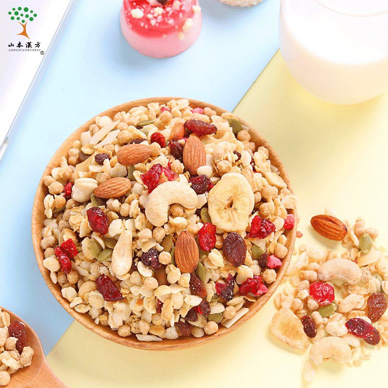 即食干吃谷物膨化麦片早餐营养代餐食品水果燕麦片混合香脆饱腹